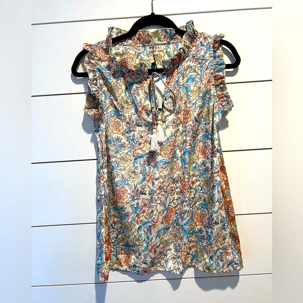 Floral Ruffle Short Sleeve Top